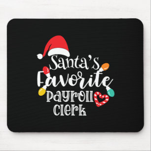 Santa's Favourite Payroll Clerk Christmas Lights S Mouse Pad