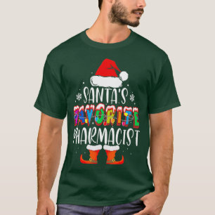 Santas Favourite Pharmacist Funny Christmas Santa T-Shirt