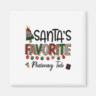 Santas Favourite Pharmacy Tech Funny Christmas Nur Magnet