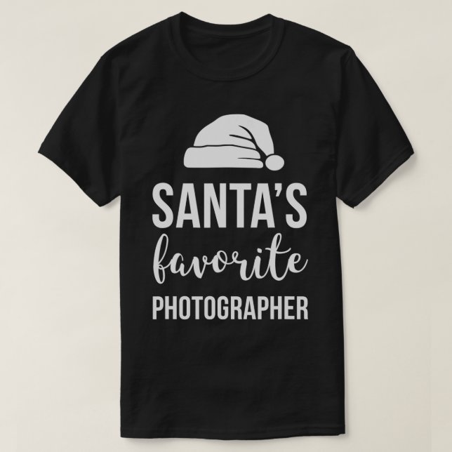 Santas Favourite Photographer Funny Christmas  T-Shirt (Design Front)