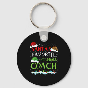 Santa's favourite pickleball coach fun christmas key ring