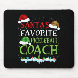 Santa's favourite pickleball coach fun christmas mouse pad