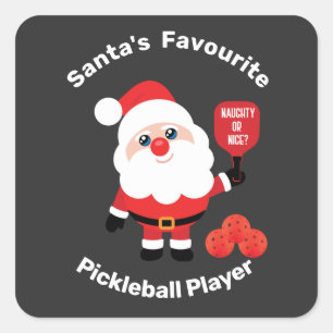 🎅Santa's Favourite Pickleball player Square Sticker