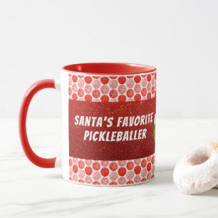 Santa's Favourite Pickleballer Red Personalised Mug