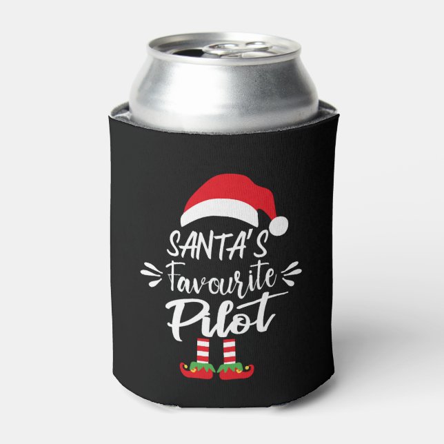 santa's favourite Pilot- awsome christmas gift Can Cooler (Can Front)