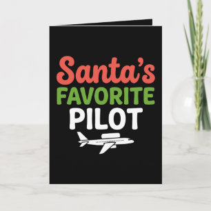 Santa's Favourite Pilot Christmas Aviation Aeropla Card