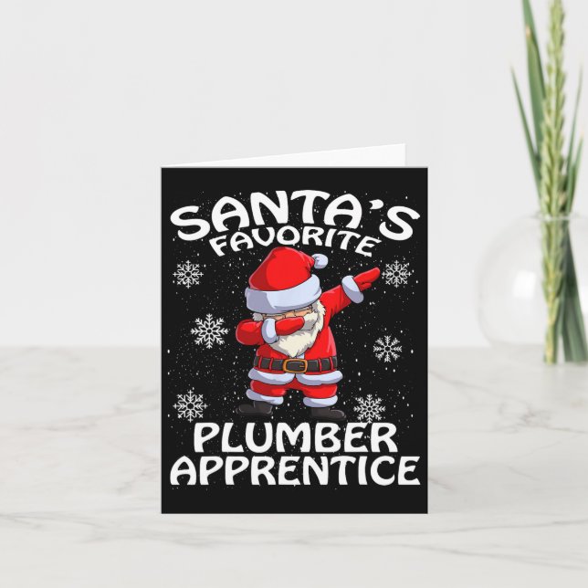 Santa's Favourite Plumber Apprentice Christmas  Card (Front)