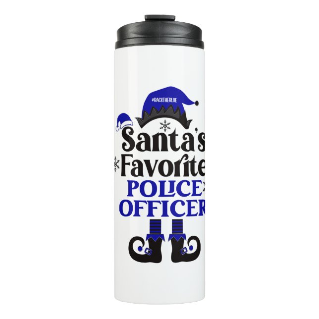Santa's Favourite Police Officer (Elf Design) Thermal Tumbler (Front)