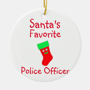 Santa's Favourite Police OfficerCeramic Ornament