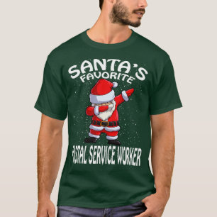 Santas Favourite Postal Service Worker Christmas T-Shirt
