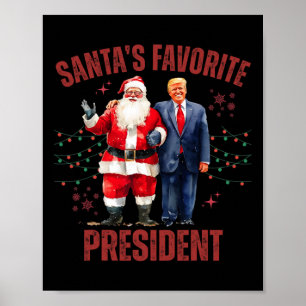 Santa's Favourite President Christmas Funny Trump Poster