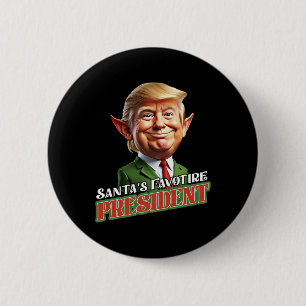 Santa's Favourite President Donald Trump Elf Chris 6 Cm Round Badge