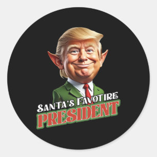 Santa's Favourite President Donald Trump Elf Chris Classic Round Sticker