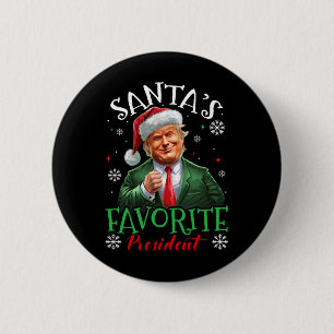 Santa's Favourite President Funny Trump Christmas  6 Cm Round Badge