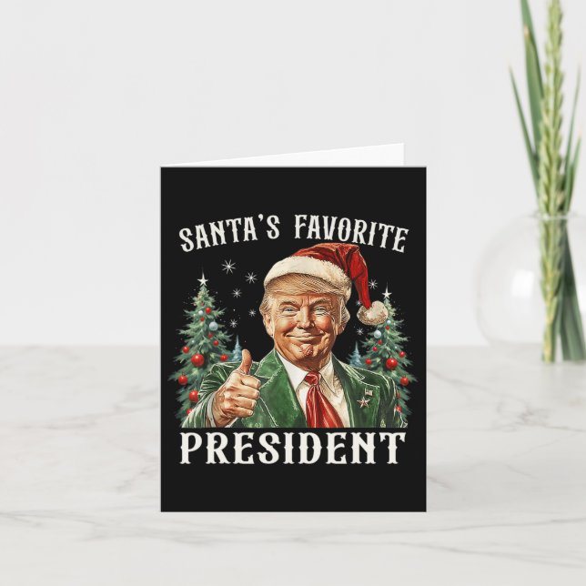Santa's Favourite President Funny Trump Christmas  Card (Front)