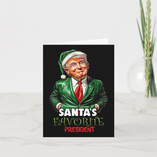 Santa's Favourite President Funny Trump Christmas  Card (Front)