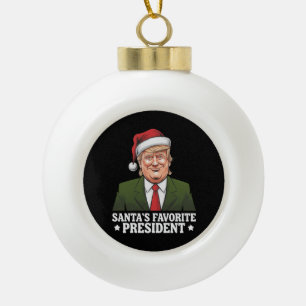 Santa's Favourite President Funny Trump Christmas Ceramic Ball Christmas Ornament