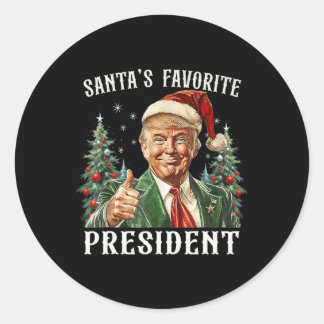 Santa's Favourite President Funny Trump Christmas  Classic Round Sticker