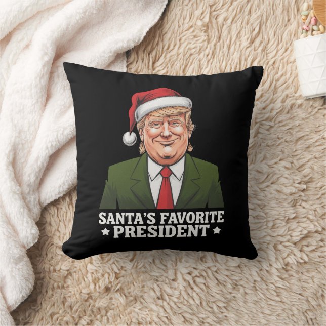 Santa's Favourite President Funny Trump Christmas Cushion (Blanket)