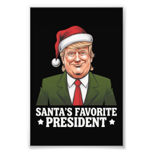 Santa's Favourite President Funny Trump Christmas Photo Print