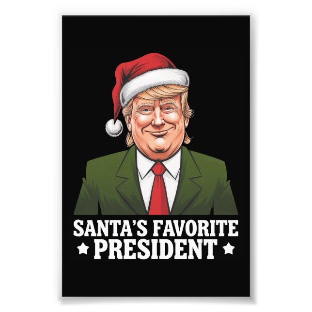 Santa's Favourite President Funny Trump Christmas Photo Print (Front)