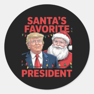 Santa's Favourite President Santa Trump Dance Chri Classic Round Sticker