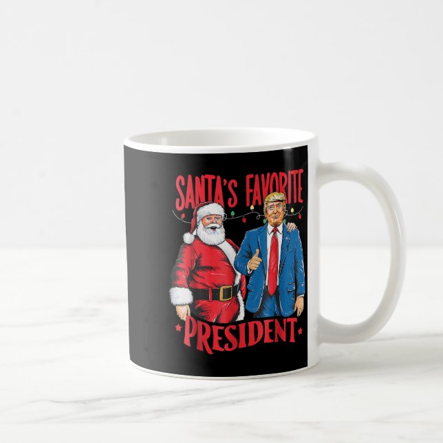 Santa's Favourite President Santa Trump Dance Chri Coffee Mug (Right)