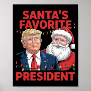 Santa's Favourite President Santa Trump Dance Chri Poster
