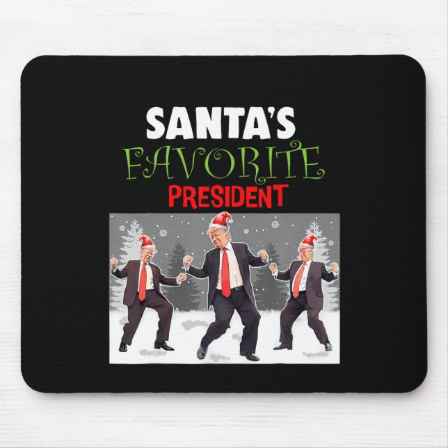 Santa's Favourite President Santa Trump Dance Funn Mouse Pad (Front)