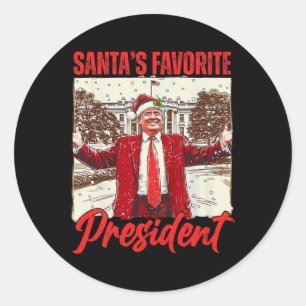 Santa's Favourite President Trump 2024 Christmas F Classic Round Sticker