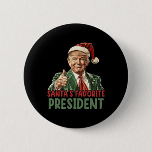 Santa's Favourite President Trump Christmas 2024 6 Cm Round Badge
