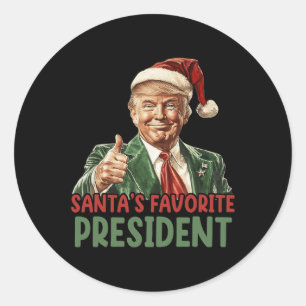 Santa's Favourite President Trump Christmas 2024 Classic Round Sticker