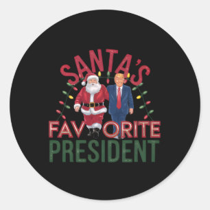 Santa's Favourite President Trump Christmas Classic Round Sticker