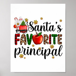 Santa's Favourite Principal Christmas Kids Boys Gi Poster