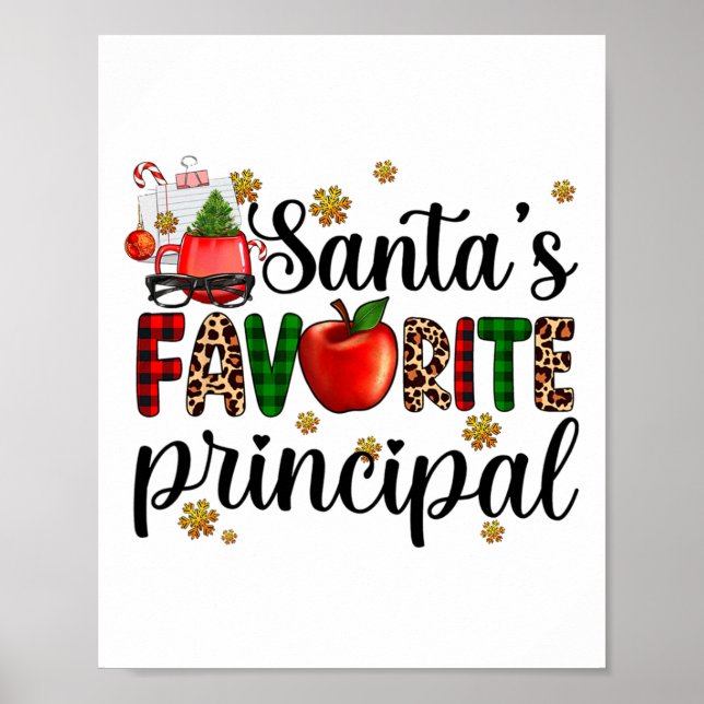 Santa's Favourite Principal Christmas Kids Boys Gi Poster (Front)