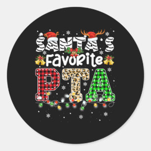 Santa's Favourite PTA Christmas Physical Therapist Classic Round Sticker
