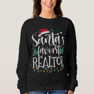 Santa's Favourite Realtor Christmas Santa Hat Ligh Sweatshirt