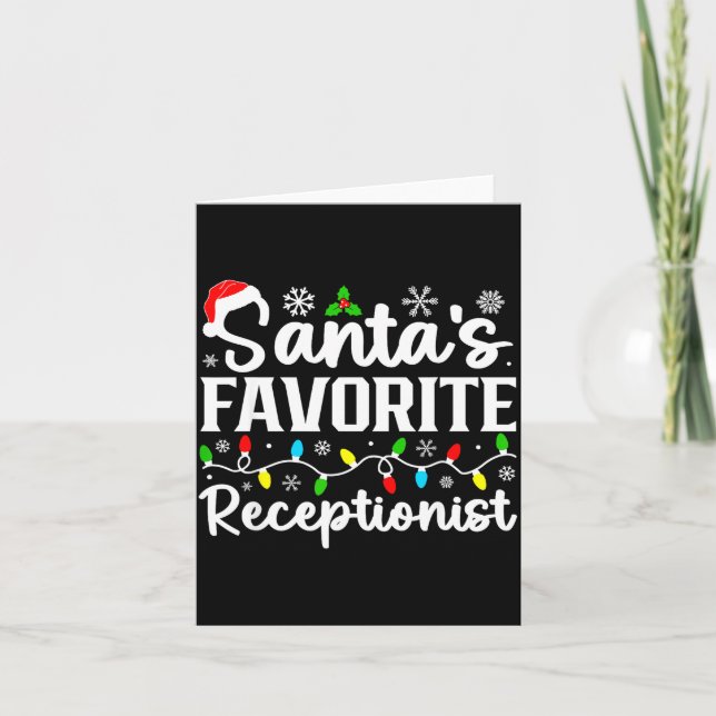 Santa's Favourite Receptionist Christmas Family Ma Card (Front)