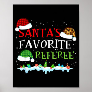 Santa's Favourite Referee Fun Christmas Poster