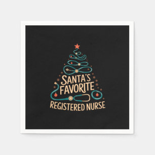 Santa's Favourite Registered Nurse Perfect For Xma Napkin