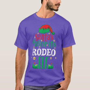 Santas Favourite Rodeo Elf Christmas Matching Cowb T-Shirt