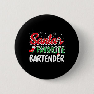 Santa's Favourite Rtender T Shirt Cute Xmas Party 6 Cm Round Badge