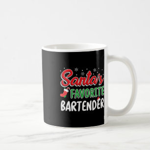 Santa's Favourite Rtender T Shirt Cute Xmas Party Coffee Mug