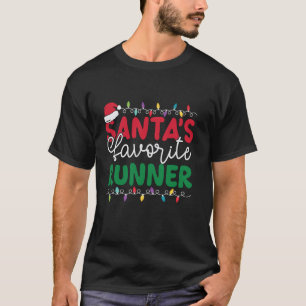 Santas Favourite Runner Christmas Funny Running Ch T-Shirt