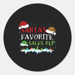 Santa's Favourite S Rep Fun Christmas Classic Round Sticker