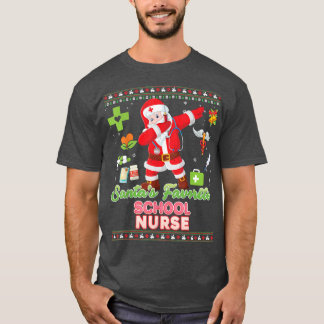 Santas Favourite School Nurse Dabbing Santa Stetho T-Shirt