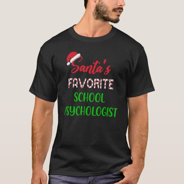 Santas Favourite School Psychologist     Chritsmas T-Shirt (Front)