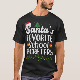 Santa's Favourite School Secretary Christmas Funny T-Shirt