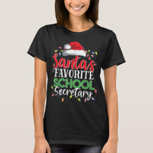 Santa's Favourite School Secretary Christmas Funny T-Shirt