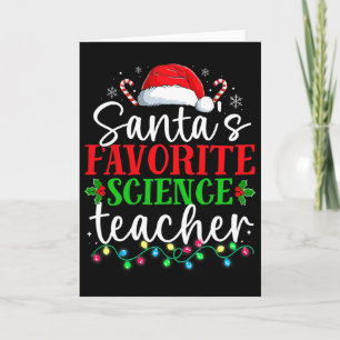 Santas Favourite Science Teacher Christmas Fun Xma Card